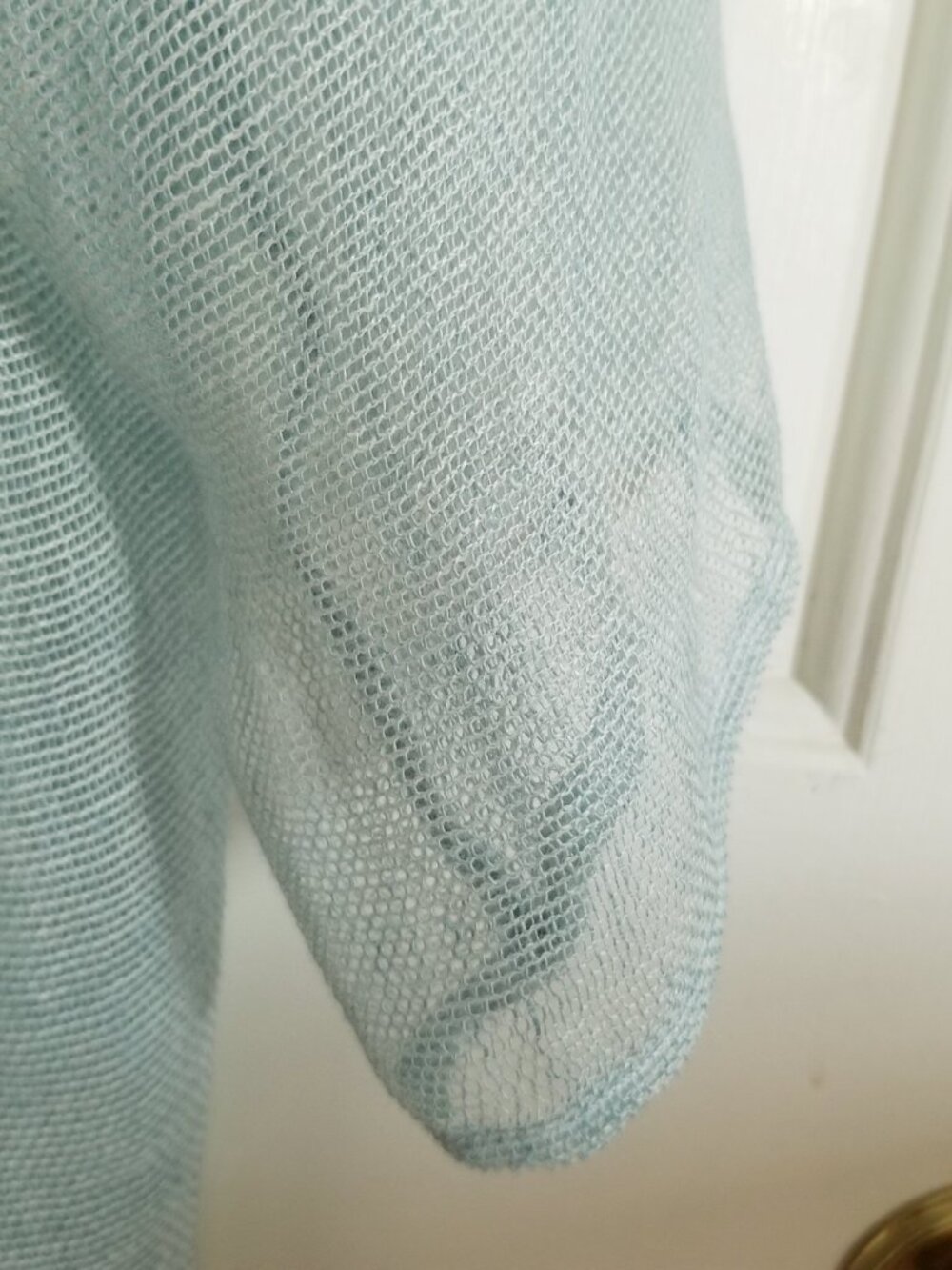 Eileen Fisher Sheer Tunic Top soft baby blue 95% Linen - Picture 6 of 7
